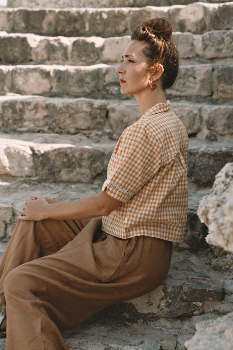 Pantalon Gabriel lin camel – Image 4