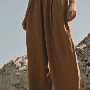 Pantalon Gabriel lin camel