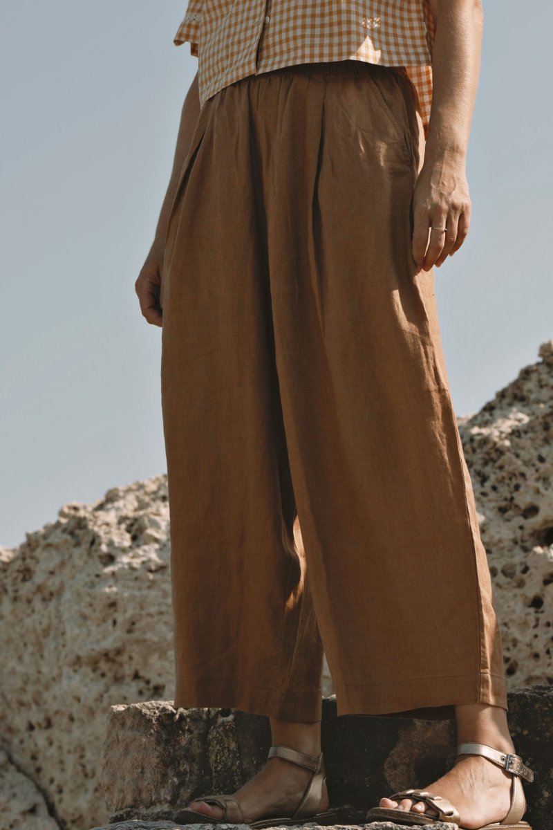 Pantalon Gabriel lin camel – Image 2