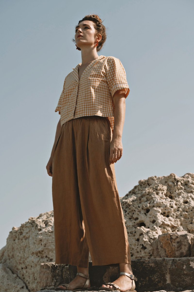 Pantalon Gabriel lin camel – Image 3