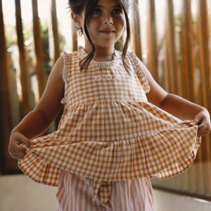 Top Esther vichy camel