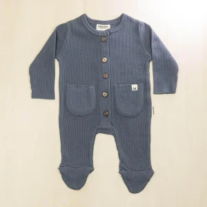 Baby Romper Organic Cotton Footed Jumpsuit Front Pockets