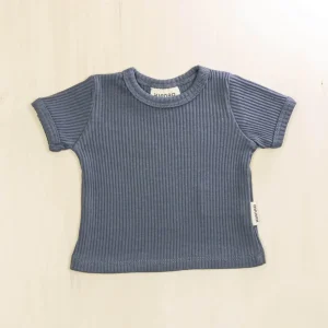 Organic Cotton Baby T-Shirt Ribbed Soft Short Sleeve