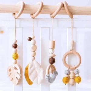 Wooden Baby Gym | Nature Play Gym Set with Botanical Elements