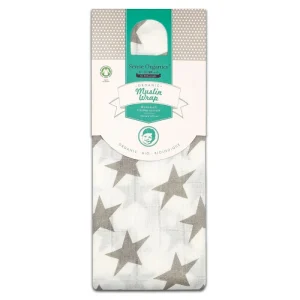 Lange XL en Mousseline Grosses Etoiles Grises