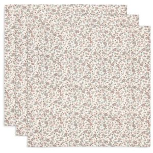 Langes gaze de coton 70×70 par 3 | Retro flowers – Jollein