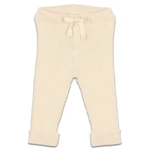 Legging en Maille Côtelée Ecru