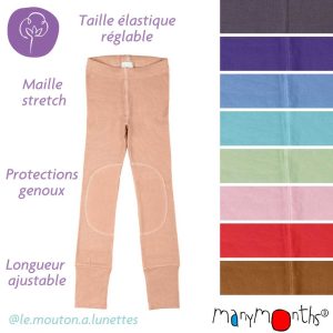 Leggings évolutifs en coton bio avec patches genoux - ManyMonths
