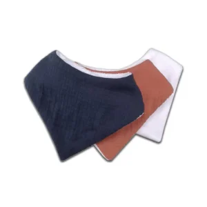 Lot de 3 bavoirs Bleu - Rouge - Blanc