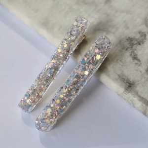 Set barrettes résine à paillettes | Minimal – Gleebee