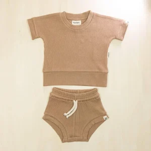 Organic Baby Clothes Two-Piece Set Retro Summer Outfit