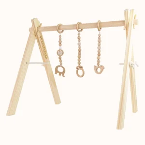 Wooden Baby Gym | Wooden Animals Play Gym Set with Elephant & Bird