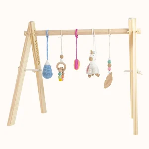 Wooden Baby Gym | Unicorn Play Gym Set with Crochet Toys