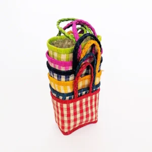 Panier enfant en fibres naturelles – Artisanat malgache coloré