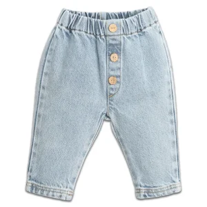 Pantalon en Jeans avec Poche Arrière Bleu Clair