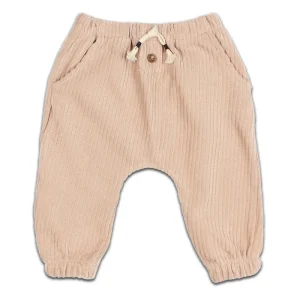 Pantalon en Velours Côtelé Beige