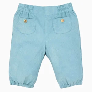 Pantalon bébé fille en velours côtelé – Bleu clair