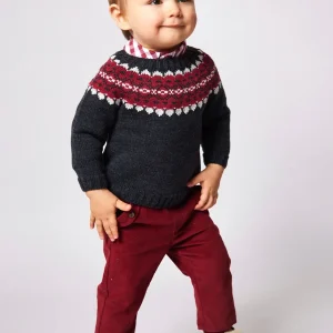 Pantalon bébé en velours côtelé – Bordeaux