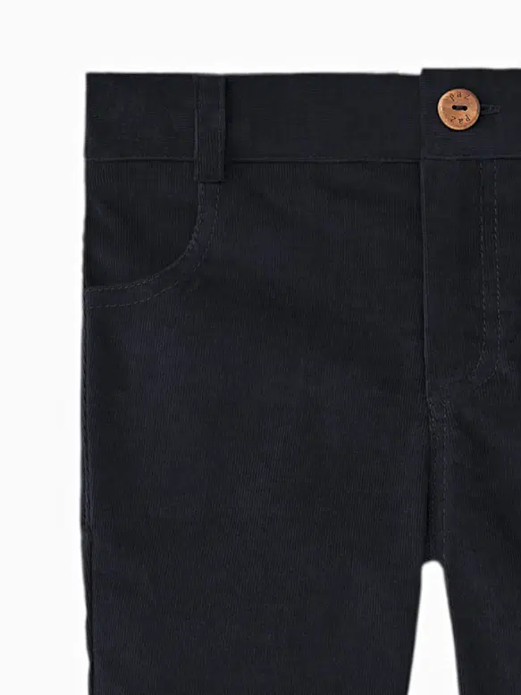 Pantalon bébé en velours côtelé – Bleu marine – Image 3