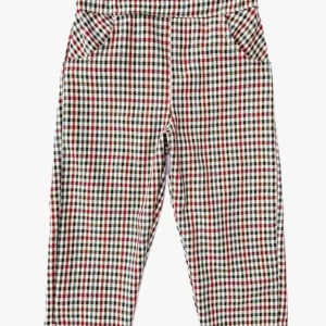 Pantalon bébé garçon tartan – Bordeaux