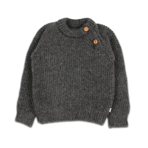 Pull en Tricot Point de Riz Gris Anthracite