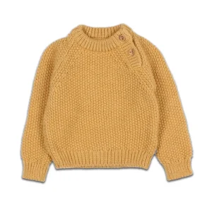 Pull en Tricot Point de Riz Jaune