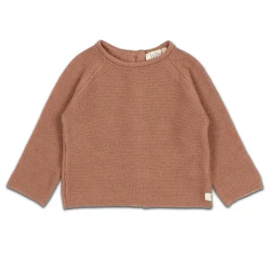 Pull Col Rond en Tricot Brun
