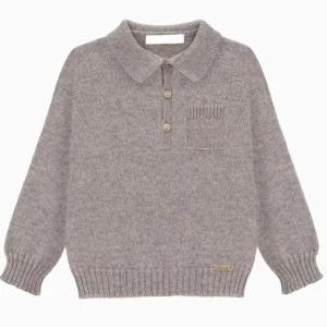 Pull à col bébé garçon – Taupe