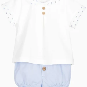 Pyjama bébé garçon léger en coton – Bleu ciel