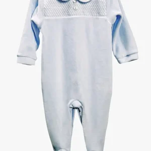 Pyjama bébé garçon en velours – Bleu ciel