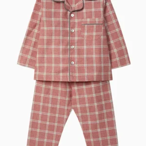 Pyjama enfant fille à carreaux – Rose