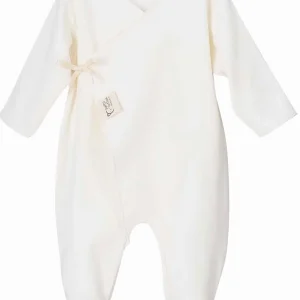 Pyjama naissance croisé en coton bio – Crème
