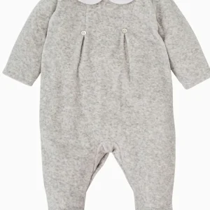 Pyjama bébé mixte en velours – Gris