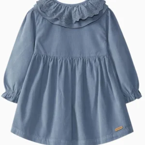 Robe enfant fille en micro-velours côtelé – Bleu
