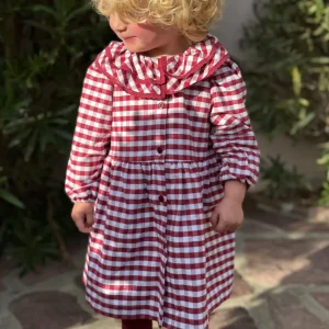 Robe enfant fille vichy – Bordeaux