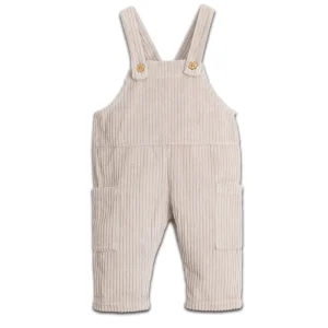 Salopette en Velours Côtelé Gris Clair