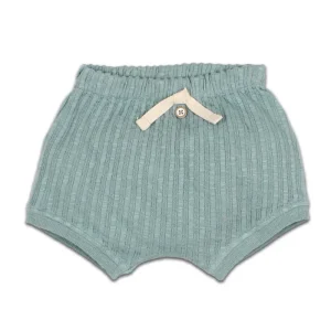 Short Côtelé en Coton Bio Cactus Bleu