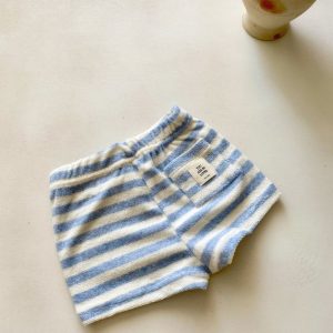 Short éponge bébé | Rayures bleu