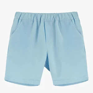 Short garçon en coton et lin – Bleu ciel