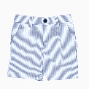 Short seersucker rayé garçon – Bleu/blanc
