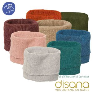 Tour de cou en laine mérinos bio tricoté - snood enfant DISANA