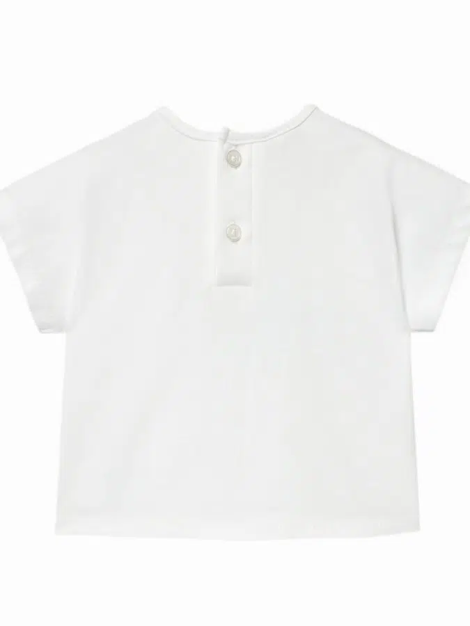 T-shirt manches courtes garçon imprimé poissons – Blanc – Image 4