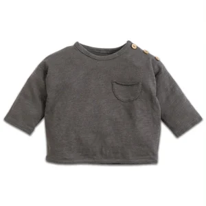 T-Shirt Flamé avec Pochette Gris Anthracite
