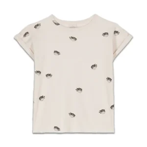 T-Shirt en Coton Bio Bama Poisson Boule Ecru