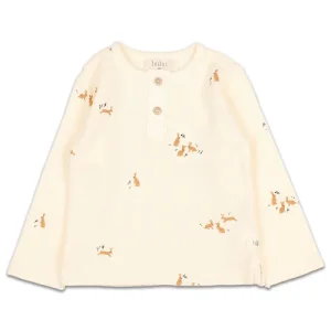 Tee-Shirt à Manches Longues Imprimé Lapins Ecru