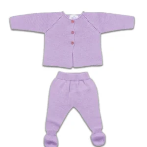 Tenue de Naissance en Coton Bio Lilas Violette