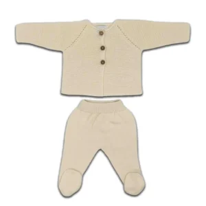 Tenue de Naissance en Coton Bio Ecrue