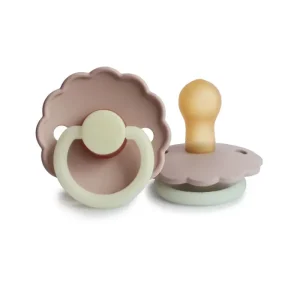 Tétine en Silicone Naturel Fluorescente Frigg Daisy Night Blush Rose