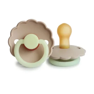 Tétine en Silicone Naturel Fluorescente Frigg Daisy Night Croissant Brune