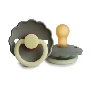 Tétine en Silicone Naturel Fluorescente Frigg Daisy Night Portobello Grise